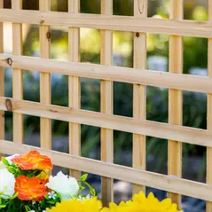 Outsunny Garden Planters with Trellis for Climbing Vines, Wood Raised Beds for Garden, Flower Pot, Indoor Outdoor, Natural - 8
