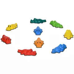 ZONEKIZ 9PCs Kids Stepping Stones, Crocodile-Designed Sensory Toys, with Anti-Slip Edge Balance River Stones - 1