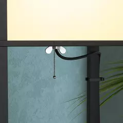 HOMCOM Modern Shelf Floor Lamp with Dual Ambient Light, Standing Lamp Living Room, Bedroom, 156cm, Black - 7