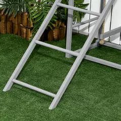 PawHut Chicken Activity Play with Swing Set for 3-4 Chickens, Wooden Chicken Coop, Grey - 9