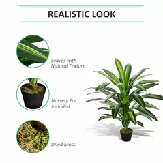 Outsunny Set of Two Artificial Dracaena Plants - 5