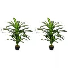 Outsunny Set of Two Artificial Dracaena Plants - 1