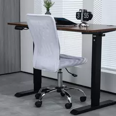 Vinsetto Computer Desk Chair, Mesh Office Chair with Adjustable Height and Swivel Wheels, Armless Study Chair, White - 6