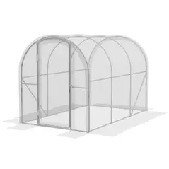 Outsunny Polytunnel Greenhouse Walk-in Grow House with PE Cover, Door and Galvanised Steel Frame, 3 x 2 x 2m, Clear - 1