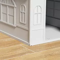 PawHut Plastic Weather-Resistant Dog House, for Indoors and Outdoors, Medium Dogs - Grey - 9