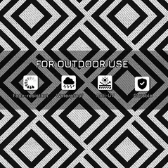 Outsunny Reversible Outdoor Rug, Plastic Straw Mat w/ Carry Bag Ground Stakes for Garden RV Picnic Beach Camping 182x274cm Black - 7