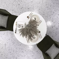 HOMCOM Round Dining Table, Modern Dining Room Table with Steel Base, Non-slip Foot Pad, Space Saving Small Dining Table - 7