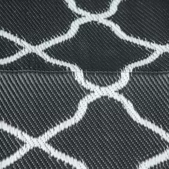 Outsunny Reversible Outdoor Rug, Plastic Straw Mat w/ Carry Bag Ground Stakes for Garden RV Picnic Beach Camping 182x274cm Black - 9