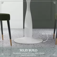 HOMCOM Round Dining Table, Modern Dining Room Table with Steel Base, Non-slip Foot Pad, Space Saving Small Dining Table - 5