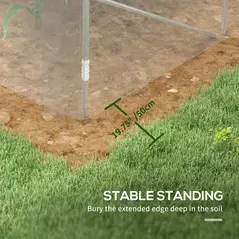 Outsunny Polytunnel Greenhouse Walk-in Grow House with PE Cover, Door and Galvanised Steel Frame, 3 x 2 x 2m, Clear - 6