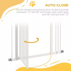 PawHut Metal Pet Safety Gate Dog Gate Folding Fence 74-87cm, White - 5