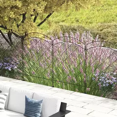 Outsunny Steel Decorative Outdoor Picket Fence Panels Set of 4, Black - 2