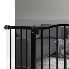 PawHut Pressure Fit Dog Stair Gate No Drilling Safety Gate Auto Close for Doorways, Hallways, 74-94cm Adjustable, 94cm Tall, Black - 8