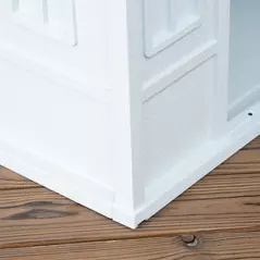 PawHut Plastic Weather-Resistant Dog House, for Indoors and Outdoors, Medium Dogs - White and Blue - 9