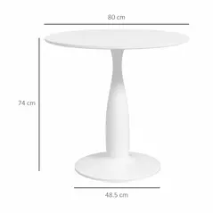 HOMCOM Round Dining Table, Modern Dining Room Table with Steel Base, Non-slip Foot Pad, Space Saving Small Dining Table - 3