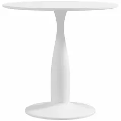 HOMCOM Round Dining Table, Modern Dining Room Table with Steel Base, Non-slip Foot Pad, Space Saving Small Dining Table - 1