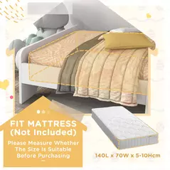 ZONEKIZ Rabbit-Designed Toddler Bed, Kids Bedroom Furniture - White - 7