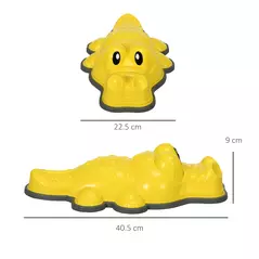 ZONEKIZ 6PCs Kids Stepping Stones, Crocodile-Designed Sensory Toys, with Anti-Slip Edge Balance River Stones - 3