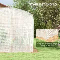 Outsunny Polytunnel Greenhouse Walk-in Grow House with UV-resistant PE Cover, Door and Galvanised Steel Frame, 2 x 2 x 2m, White - 6