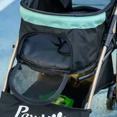 PawHut Pet Stroller for Small and Miniature Dogs, with Rain Cover - Green - 8