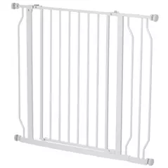 PawHut Wide Dog Safety Gate, with Door Pressure, for Doorways, Hallways, Staircases - White - 1