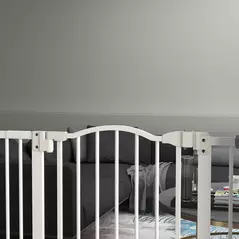 PawHut Pressure Fit Dog Stair Gate No Drilling Safety Gate Auto Close for Doorways, Hallways, 74-94cm Adjustable, 94cm Tall, White - 9