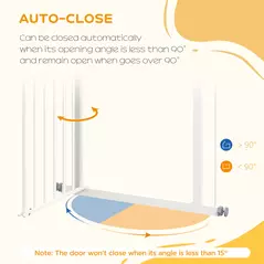 PawHut Adjustable Safety Gate w/ One Extensions, Four Adjustable Screws, White - 5