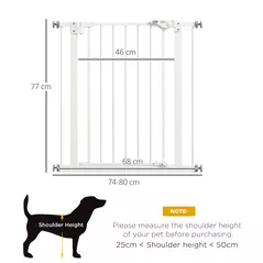 PawHut Adjustable Safety Gate w/ One Extensions, Four Adjustable Screws, White - 3