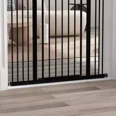 PawHut Pressure Fit Dog Stair Gate No Drilling Safety Gate Auto Close for Doorways, Hallways, 74-100cm Adjustable, 94cm Tall, Black - 9