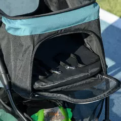 PawHut Foldable Pet Stroller w/ Rain Cover, for XS Dogs, S Dogs - Dark Green - 8