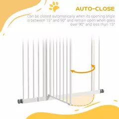 PawHut Pressure Fit Dog Stair Gate No Drilling Safety Gate Auto Close for Doorways, Hallways, 74-94cm Adjustable, 94cm Tall, White - 5