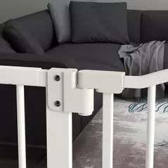 PawHut Pressure Fit Dog Stair Gate No Drilling Safety Gate Auto Close for Doorways, Hallways, 74-94cm Adjustable, 94cm Tall, White - 8