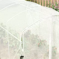 Outsunny Polytunnel Greenhouse Walk-in Grow House with UV-resistant PE Cover, Door and Galvanised Steel Frame, 2 x 2 x 2m, White - 7