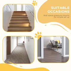 PawHut Pressure Fit Dog Stair Gate No Drilling Safety Gate Auto Close for Doorways, Hallways, 74-100cm Adjustable, 94cm Tall, Black - 6