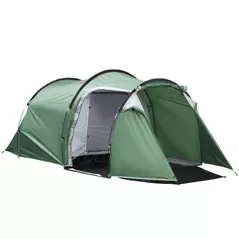 Outsunny Three-Man, Two-Room Tent - Green - 1