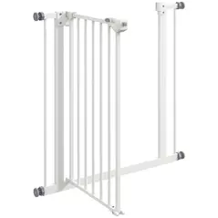 PawHut Adjustable Safety Gate w/ One Extensions, Four Adjustable Screws, White - 8