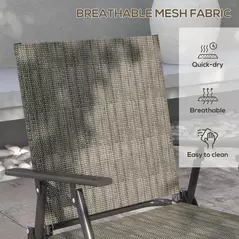 Outsunny Four-Piece Metal Garden Sofa Set - Mixed Brown - 4