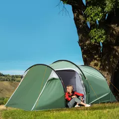 Outsunny Three-Man, Two-Room Tent - Green - 2