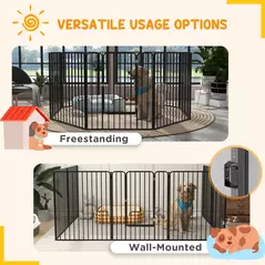 PawHut 100cm 8 Panels Heavy Duty Dog Pen, Pet Playpen for Indoors, Outdoors, Small, Medium, Large Dogs - 6