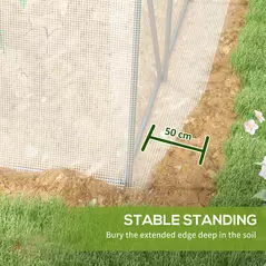 Outsunny Polytunnel Greenhouse Walk-in Grow House with UV-resistant PE Cover, Door, Galvanised Steel Frame, 4 x 3 x 2m, White - 6