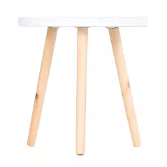 HOMCOM Coffee Table, Carved Floral Round Table with Tray-style Top and Wood Legs, Modern Side Table for Living Room, Set of 2, White - 8