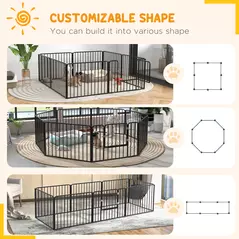 PawHut 60cm 8 Panels Heavy Duty Dog Pen, Pet Playpen for Indoors, Outdoors, Small Dogs - 5