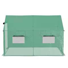 Outsunny Polyethylene Walk-in Polytunnel Greenhouse, 2 x 3(m), Green - 9