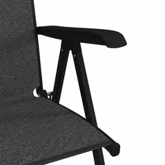 Outsunny Set of Two Folding Garden Chairs, with Seven-Position Adjustable Backs - Grey - 9