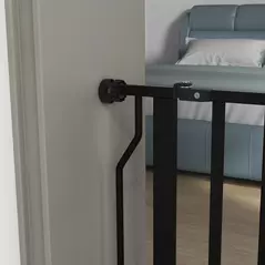 PawHut Extra Wide Dog Gate, with Door Pressure, for Doorways, Hallways, Staircases - Black - 8