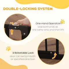 PawHut Extra Wide Dog Gate, with Door Pressure, for Doorways, Hallways, Staircases - Black - 4