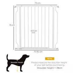 PawHut Extra Wide Dog Gate, with Door Pressure, for Doorways, Hallways, Staircases - White - 3