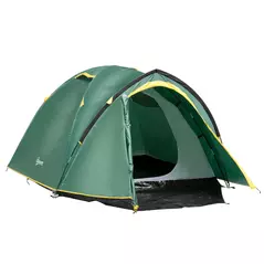 Outsunny Dome Tent for 2 Person Camping Tent with Large Windows, Waterproof Green and Yellow - 1