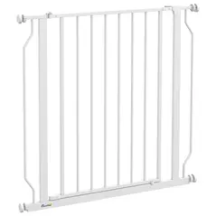 PawHut Extra Wide Dog Gate, with Door Pressure, for Doorways, Hallways, Staircases - White - 1