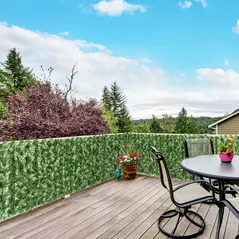 Outsunny 4-Piece Artificial Leaf Hedge Screen Privacy Fence Panel for Garden Outdoor Indoor Decor, Dark Green, 2.4M x 1M - 2